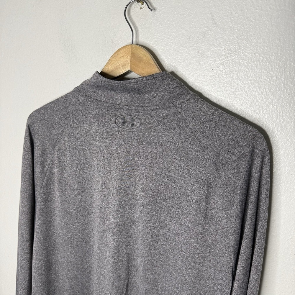 Under Armour Tech Gray Half Zip Long Sleeve Pullover Shirt Athletic Mens 2XL - Picture 7 of 10